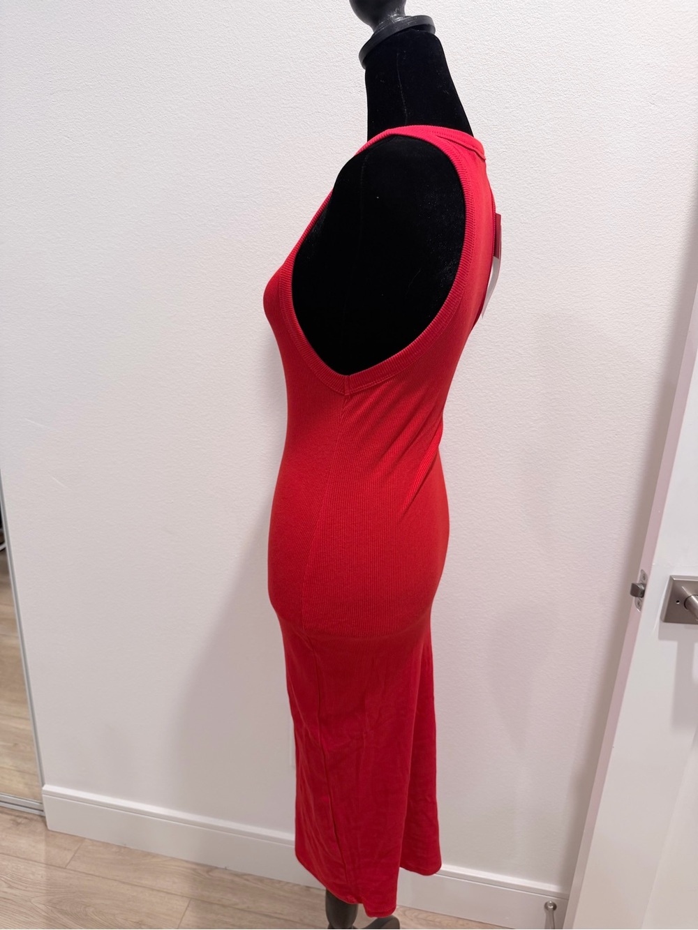 Zara Red Ribbed Tank Maxi Dress - Picture 2 of 4